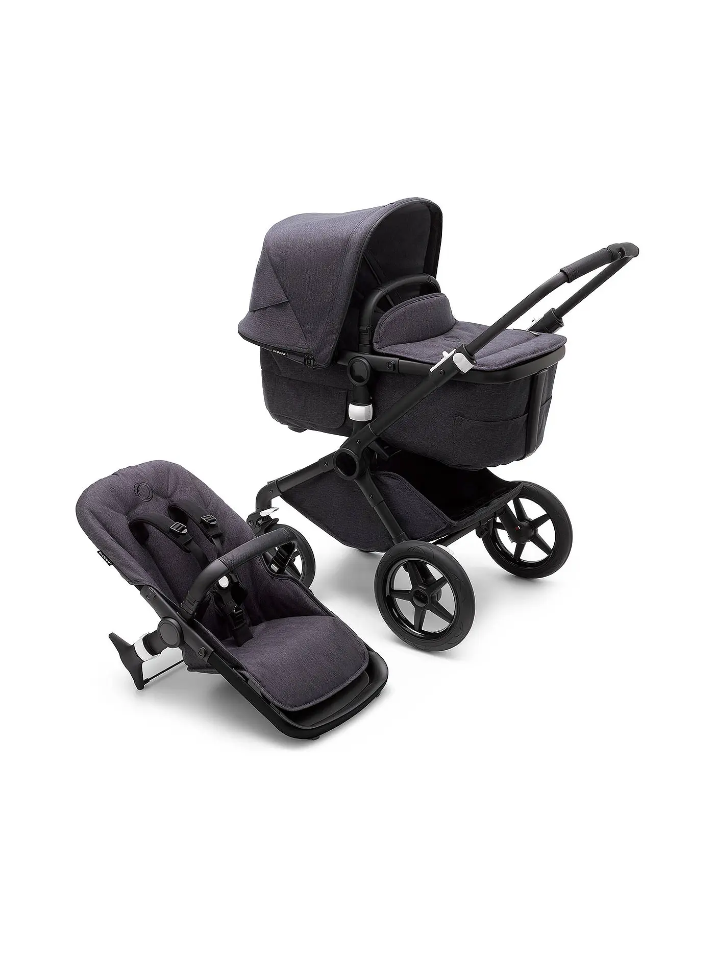 BUGABOO | Kombikinderwagen Fox3 Mineral Komplett Set Schwarz / Schwarz | 